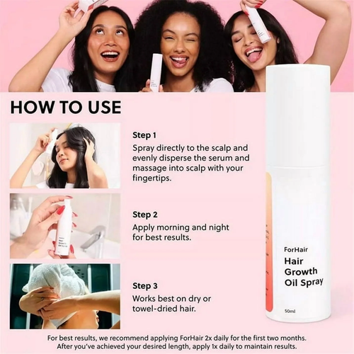 Hair Growth Serum for Women- Results in 4 Weeks- Hormone Free Hair Regrowth Treatment - For Thinning Hair Loss - Fast Absorbing Non-Greasy Scalp Spray 50ml