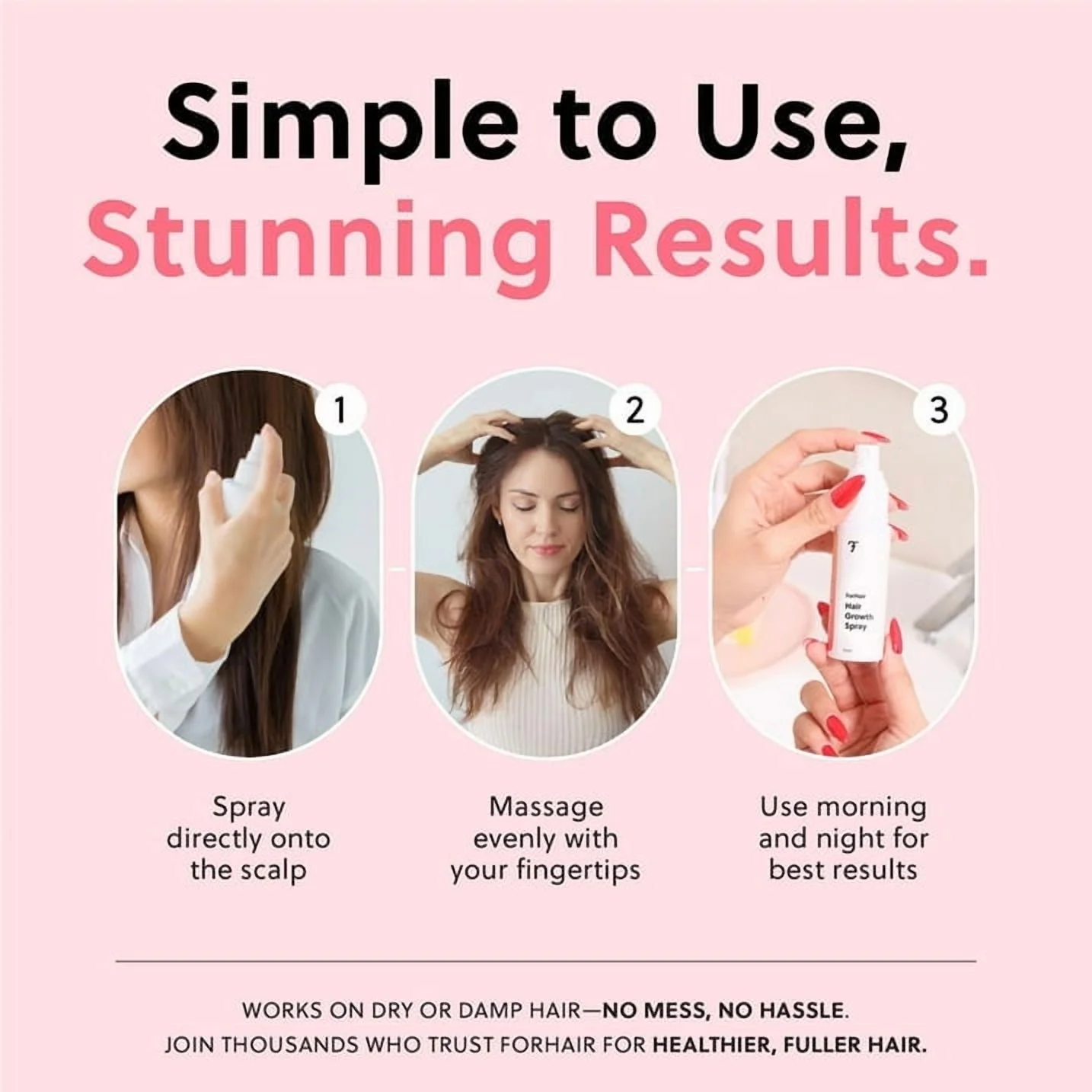 Hair Growth Serum for Women- Results in 4 Weeks- Hormone Free Hair Regrowth Treatment - For Thinning Hair Loss - Fast Absorbing Non-Greasy Scalp Spray 50ml